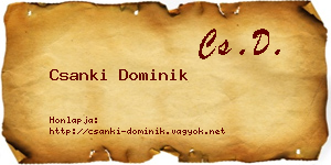 Csanki Dominik névjegykártya